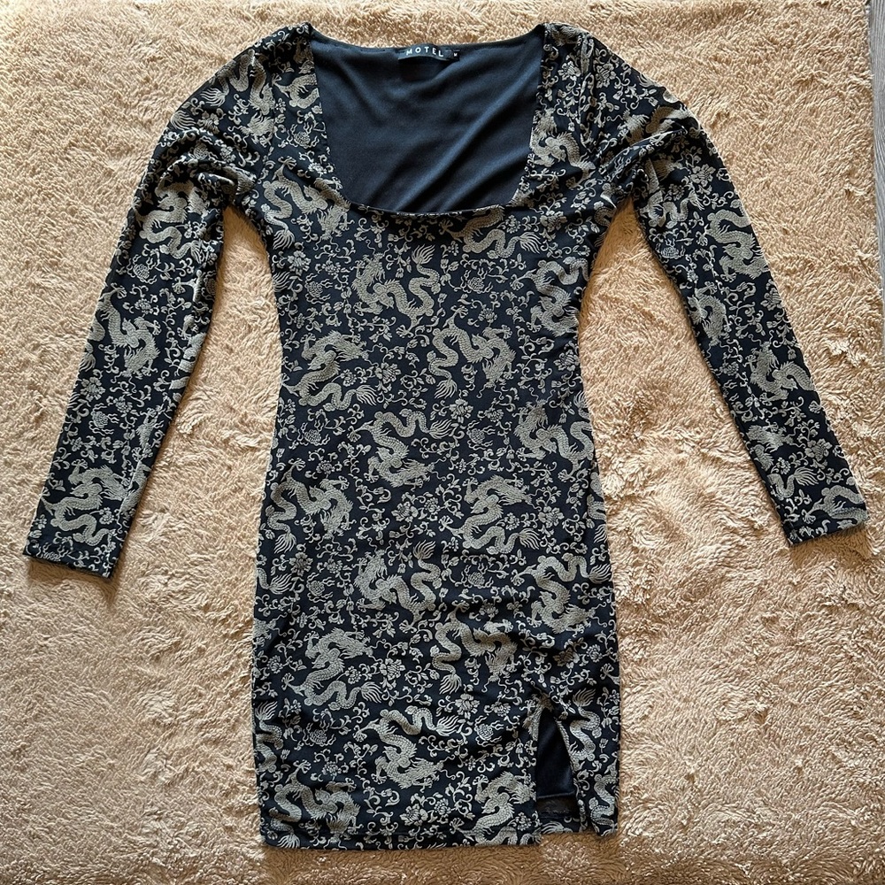 Black and Gold Dragon mini dress